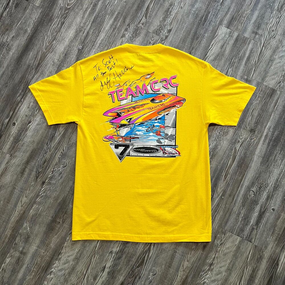Vintage Team CRC Superboat Loony Tunes Shirt with Jeff Harris Signature L